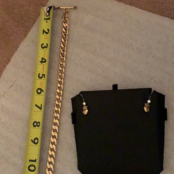 Y2K JUICY COUTURE STARTER NECKLACE AND EARRINGS CHUNKY CHOKER HEAVYWEIGHT - Picture 13 of 16